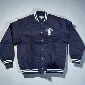 Bape Navy Blue Varsity Jacket